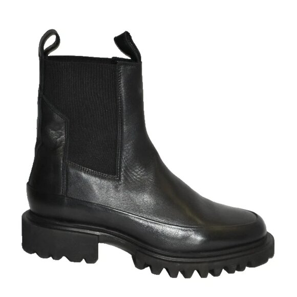 New! Allsaints Harlee Lug Sole Chelsea Leather Boot Black 40 10 US DD527 - Picture 1 of 6